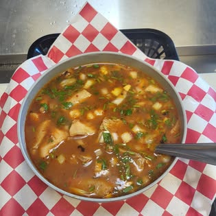 Bowl of menudo from Aurelia's Mexican Food